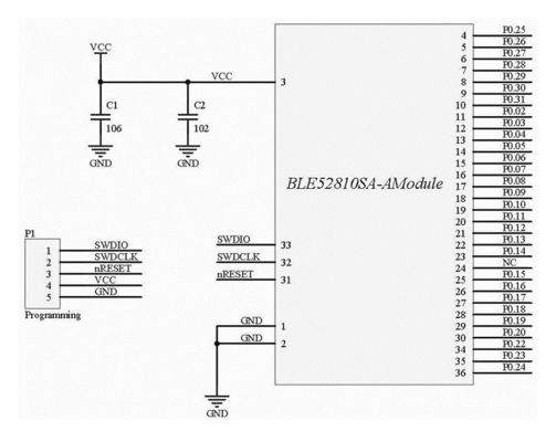160M 1uA Moduł RF Nordic Module Transceiver Module Automated Power Management BLE52810SA-A